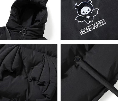 Winter loose devil thick cotton coat trend high street flight suit Japanese college style cotton jacket men or women winter tops Street King Limited