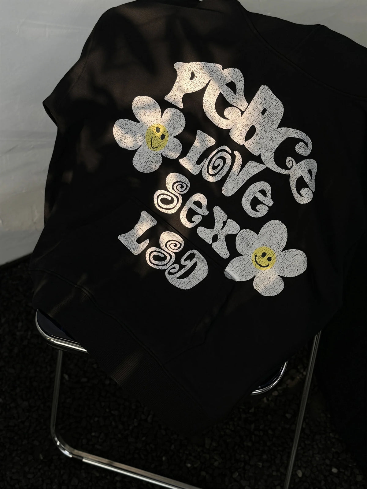 2024 Vintage readymade Style Letter Flower Print Quality Loose Oversized High-Street Cotton Hoodies Sweater Pullover Street King Limited