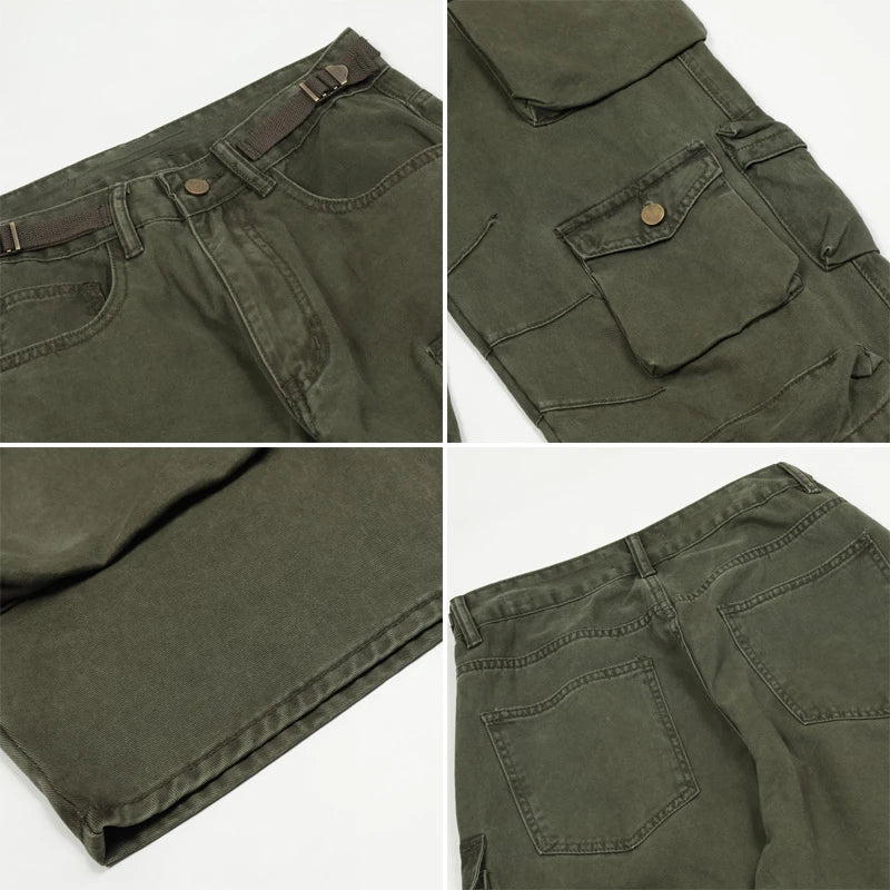 unisex hip hop pants retro cargo pant streetwear multi pockets zipper harajuku joggers new casual loose straight baggy trousers unique joggers style 1069