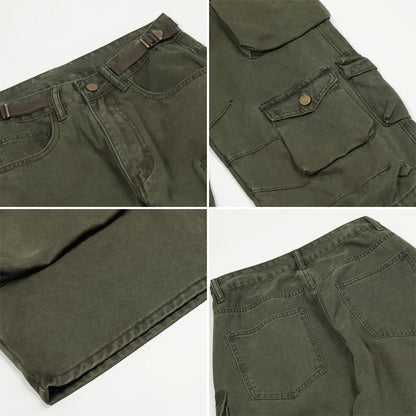 unisex hip hop pants retro cargo pant streetwear multi pockets zipper harajuku joggers new casual loose straight baggy trousers unique joggers style 1069