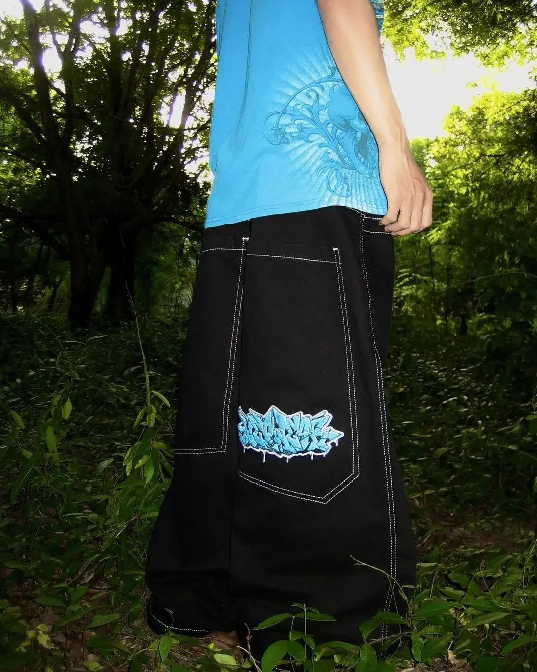 hip hop y2k new color wexwear embroidered baggy jeans streetwear jeans men women high waist wide trouser harajuku black pants unique jeans style 1450