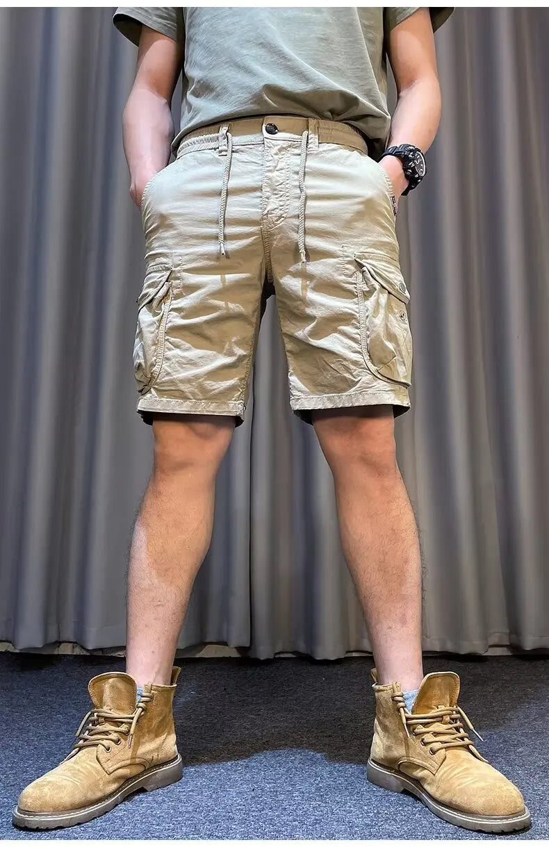 Men Trend Cargo Shorts Cotton High Quality Hot Sale Hip Hop Punk Wash Military Multi-pocket Casual Male's Outdoor Straight Short Street King Limited
