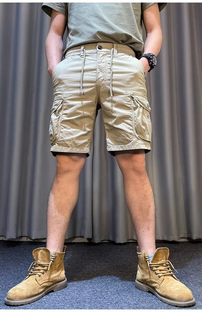 Men Trend Cargo Shorts Cotton High Quality Hot Sale Hip Hop Punk Wash Military Multi-pocket Casual Male's Outdoor Straight Short Street King Limited