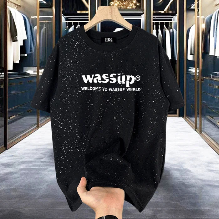 Mens T-Shirt Shining Starry Sky Casual Interesting Printed T-Shirt Autumn Street Trend Campus Short Sleeve Top Men'S Clothing Street King Limited