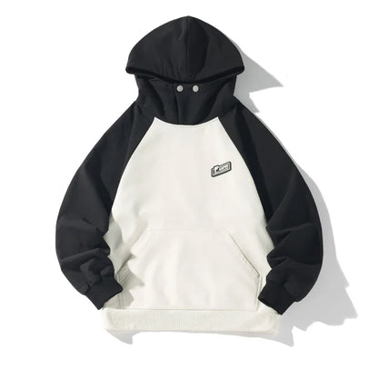 Men Waterproof Hooded Sweatshirt Spring Vintage Patchwork Hoodie Labels Design Korean Streetwear Couple Male Women Hoodies Street King Limited