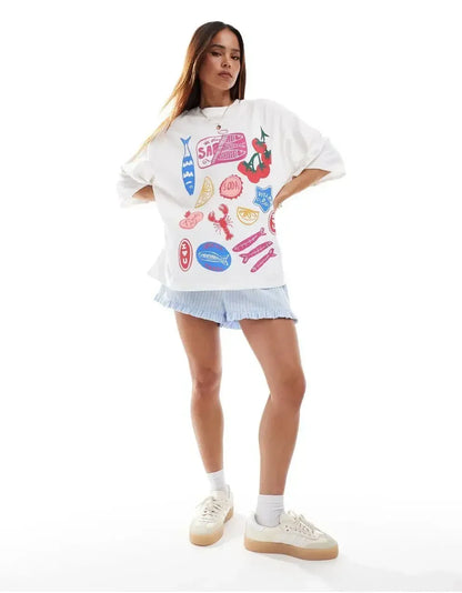 Oversized Harajuku Summer Casual Popular Cherry Graphic T Shirts Men Y2k Tops Gothic Clothes Streetwear Goth Women Clothing Street King Limited