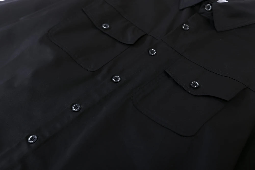 Back Characater Letter Print Washed Autumn Shirts for Men Lapel High Street Baggy Y2k Camisas Oversized Long Sleeve Blouses Street King Limited