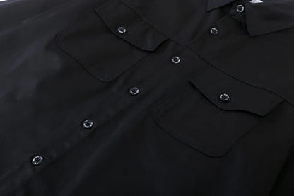 Back Characater Letter Print Washed Autumn Shirts for Men Lapel High Street Baggy Y2k Camisas Oversized Long Sleeve Blouses Street King Limited