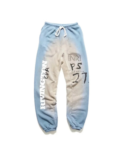 24ss rrr123 gymno high street heavyweight best quality cotton gradient washed distressed drawstring casual sport pants leggins unique default style 4677