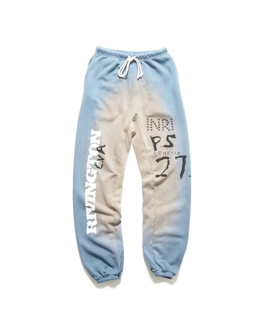 24ss rrr123 gymno high street heavyweight best quality cotton gradient washed distressed drawstring casual sport pants leggins unique default style 4677