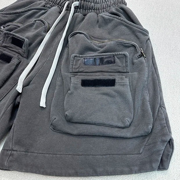Multi-pocket zipper tactical overalls feature heavyweight shorts Street King Limited
