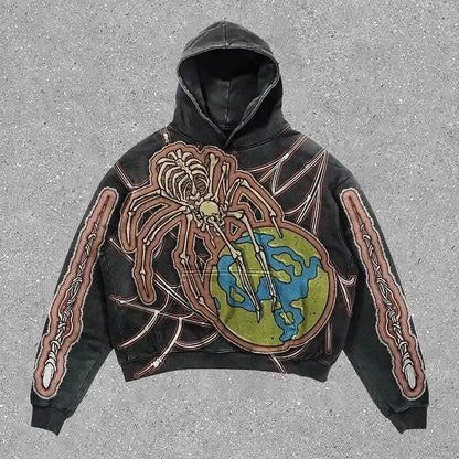 Harajuku Oversized Gothic Letter Print Hoodies Women Streetwear Sweatshirt Y2k Tops Gothic Clothes Grunge Hoodie Women Clothing Street King Limited