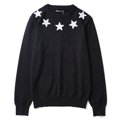 New High 2022 Men Luxury Winter gentleman Embroidered stars Knit Casual Sweaters pullover Asian Size High Street Drake #R77 Street King Limited