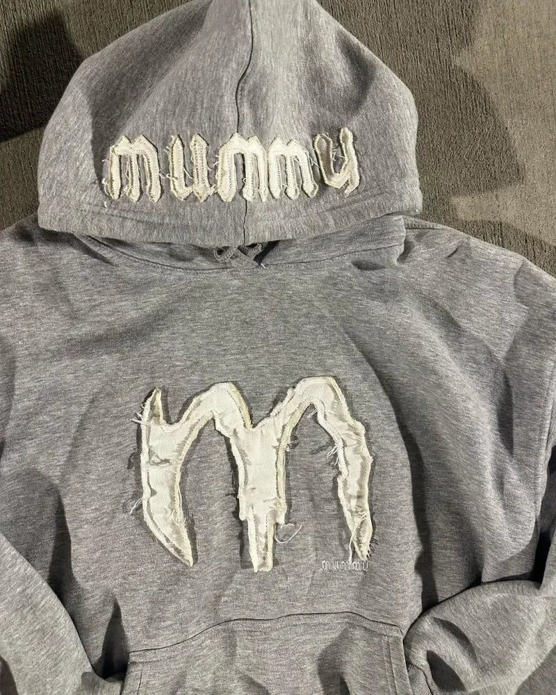Y2k American High Street Fashion Brand Letter Embroidery Oversized Pullover Hoodie Women Fashionable Casual Loose Sweatshirt Men Street King Limited