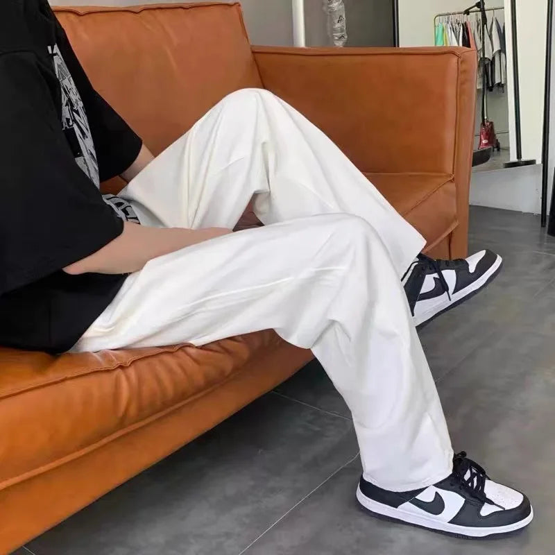 White Jeans Men Fashion Casual Wide Leg Jeans Men Streetwear Loose Hip-hop Straight Denim Pants Mens jean Trousers M-3XL Street King Limited