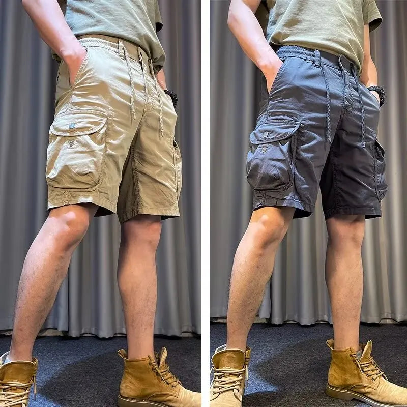 Men Trend Cargo Shorts Cotton High Quality Hot Sale Hip Hop Punk Wash Military Multi-pocket Casual Male's Outdoor Straight Short Street King Limited