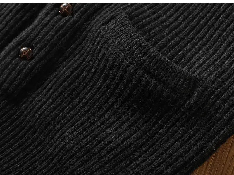 autumn and winter thicken cardigan sweater jackets for men classic british style retro green fruit collar coat streetwear unique default style 348