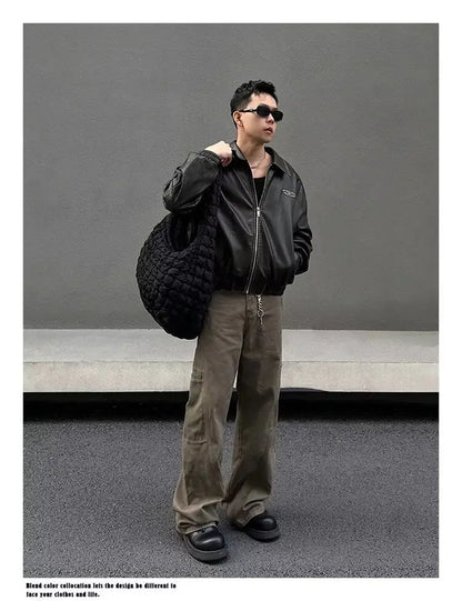 american high street retro men and women trendy straight work pants couple spring and autumn hip hop loose casual pants y2k unique default style 806