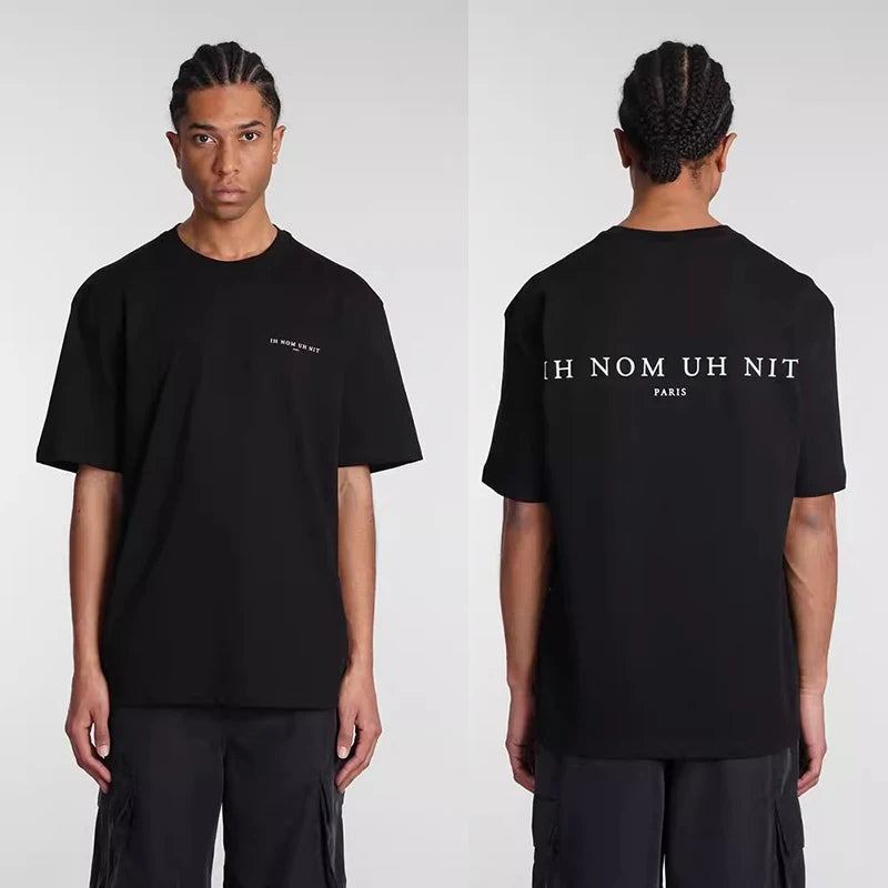 Black White IH NOM UH NIT Short Sleeve Tops Tee Men Woman Best Quality Simplicity Cotton Loose Versatile T Shirts Street King Limited