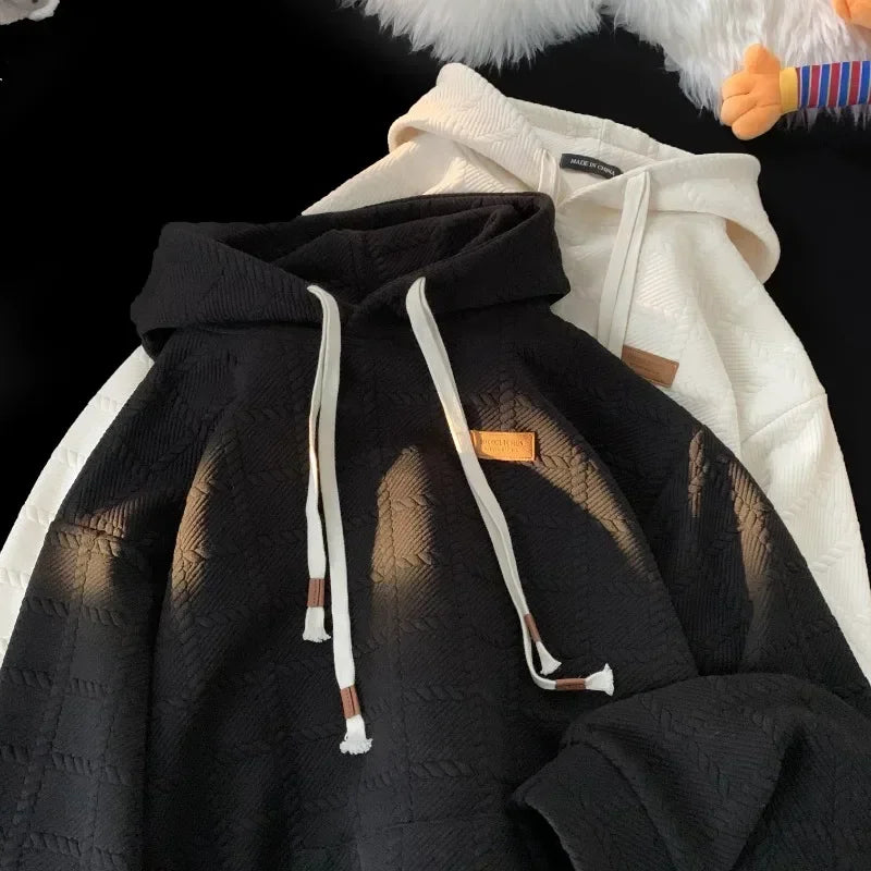 Korean Solid Color Hoodie Men's Autumn Loose Hooded Sweatshirt Fashion Brand Hoodies Harajuku Male Pullovers Street King Limited