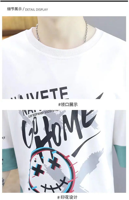 Summer Men's T Shirts Fashion Harajuku Printing Short Sleeve Tops Tee Men Casual Men Clothing Japan Streetwear Trend T Shirt Men Street King Limited