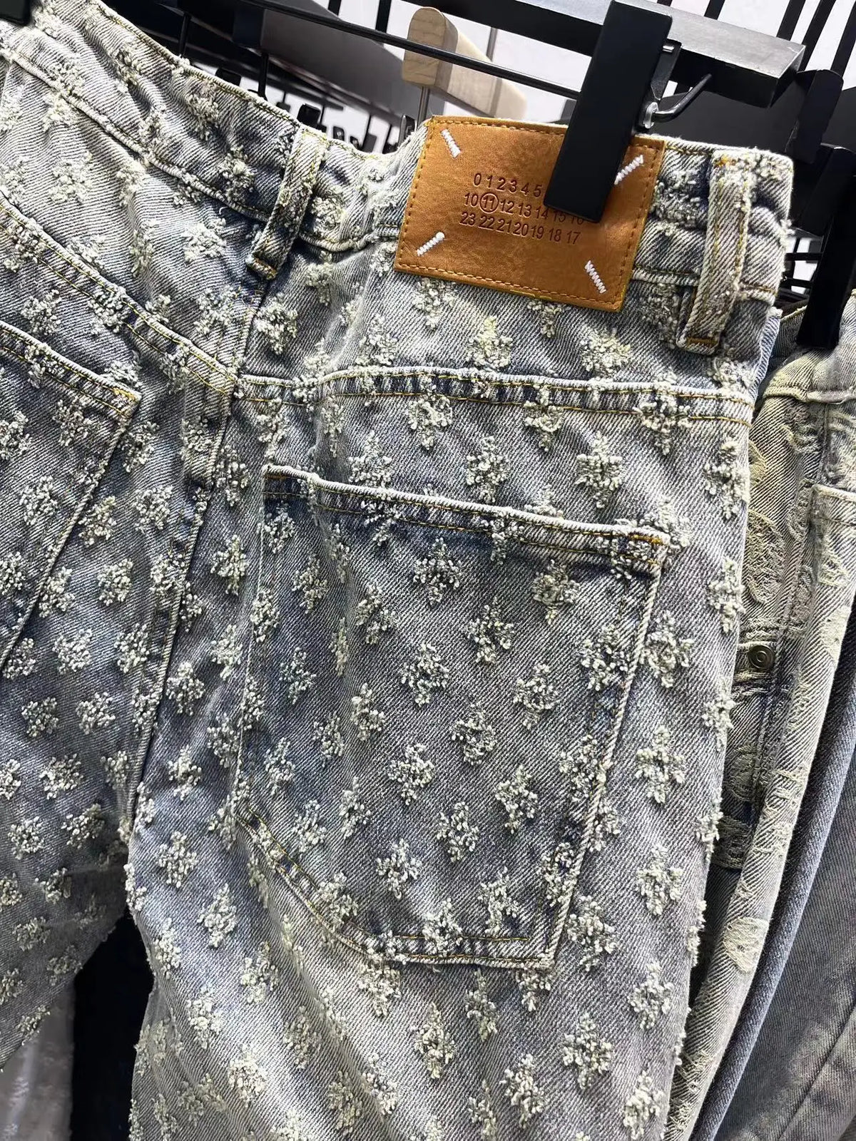 black personalized jeans mens jacquard pattern vintage embossed streetwear loose jeans mens pants straight loose bottoms mens unique jeans style 3495