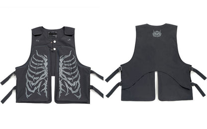 "Gothic Skeleton" Unisex Men Women Streetwear Vest Daulet Apparel