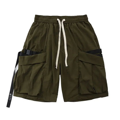 Korean trendy brand personality printed short sleeved T shirt Fashion street Y2K men and women straight functional work shorts Street King Limited