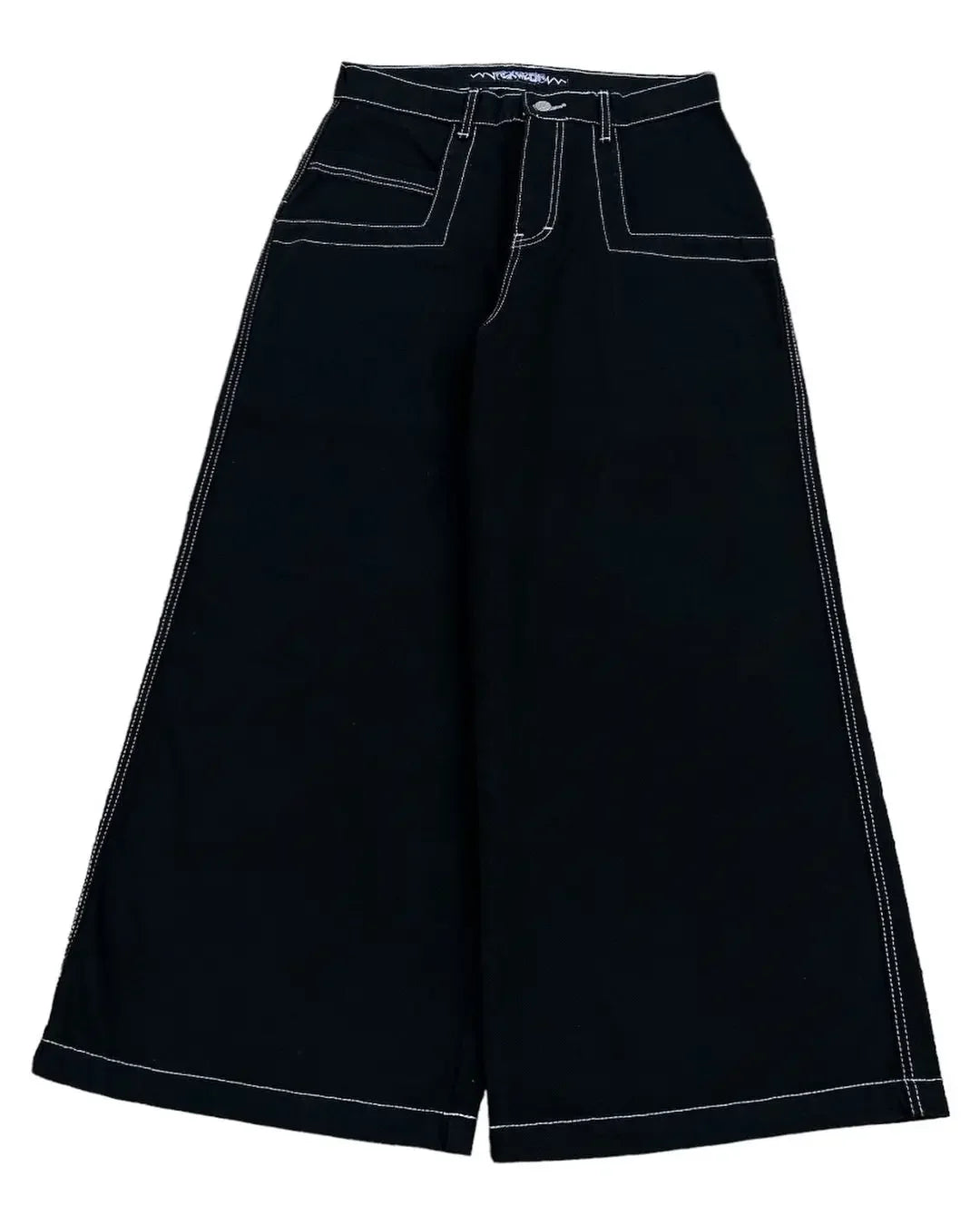 harajuku black pants hip hop retro men women gothic high waist wide trouser graphic embroidered baggy jeans streetwear y2k jeans unique jeans style 1806