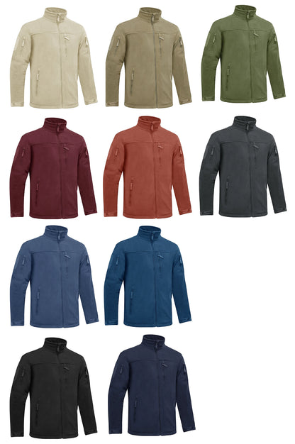 winter fleece jacket mens zipper pockets work jacket thermal warm full zip fishing hiking coats outwear man windbreaker unique default style 4409