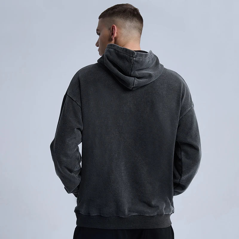 Rainbowtouches Washed Hoodie For Men Vintage Popular Stranger Hip Hop Winter Printing High Street Clothes Black Men's Clothing Street King Limited