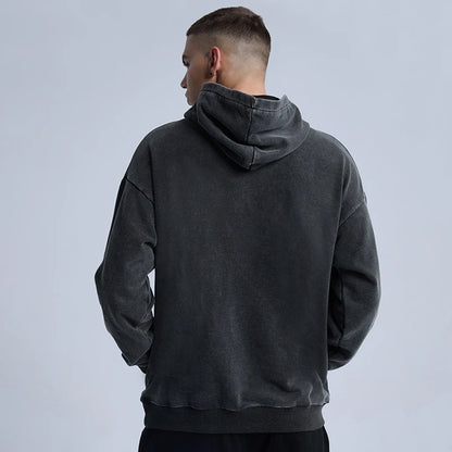 Rainbowtouches Washed Hoodie For Men Vintage Popular Stranger Hip Hop Winter Printing High Street Clothes Black Men's Clothing Street King Limited