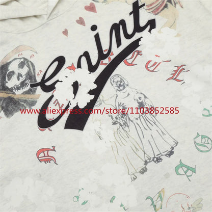 Washed Saint Vintage Hoodie Men Women 1:1 Best Quality Hold Hooded Oversize Pulleys Autumn Winter Tops Shinjuku 2024 High Street Street King Limited