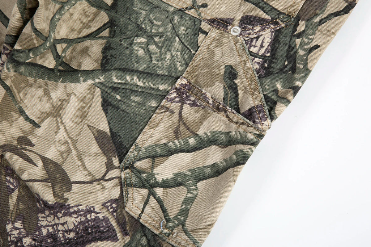 high street leaf camouflage logging pants for men straight patchwork baggy jeans cargos y2k pantalones hombre oversized trousers 1 unique cargo style 12