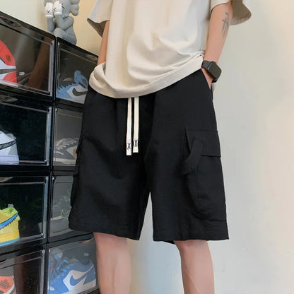 summer mens cargo shorts 2024 new outdoor multi pocket basketball casual loose work pants male drawstring y2k bermuda hombre baggy cargo bottoms