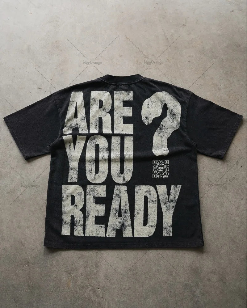 American Retro Classic All-match Top Y2K Harajuku Oversized Letter Printed T-shirt Men Street Hip-hop Loose Casual Short-sleeved Street King Limited