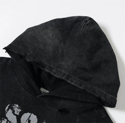SSAINT LOUIS Vintage Fashion High-Street Retro Casual Loose Letter Printed Hooded Sweatshirt Hoodies Street King Limited
