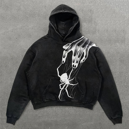 Harajuku Oversized Gothic Dragon Print Hoodie Streetwear Sweatshirt Y2k Tops Gothic Clothes Grunge Hoodies Women Men Clothing Street King Limited