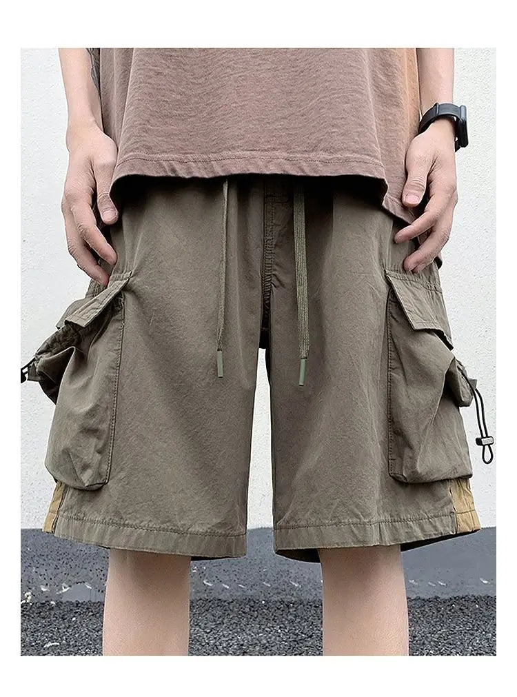 Korean style functional casual work shorts men summer Y2K street hip hop casual trendy brand ins mid pants beach sports pants Street King Limited