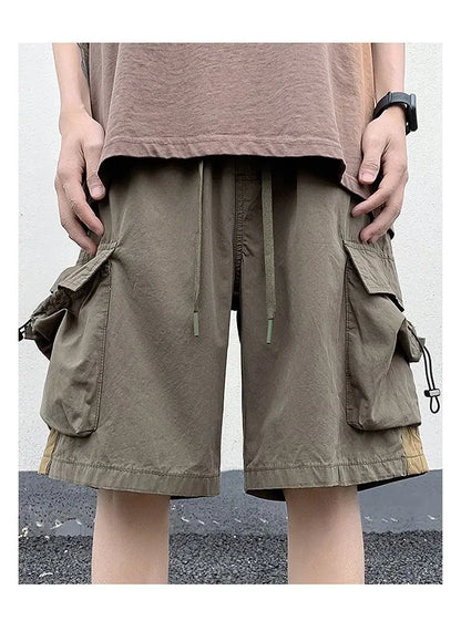 Korean style functional casual work shorts men summer Y2K street hip hop casual trendy brand ins mid pants beach sports pants Street King Limited
