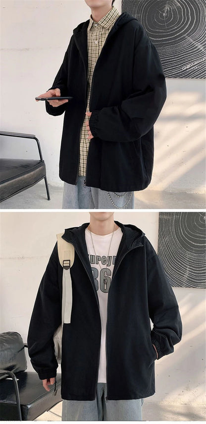 Black Cat Print Baseball Jacket Boys Long Sleeve Loose Ins Harajuku High Street Tops Streetwear Gothic Gray Bomber Jacket Men Street King Limited