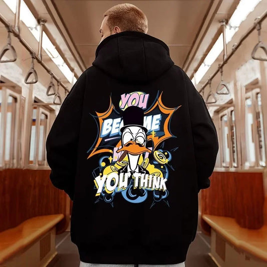 Autumn Funny Cartoon Duck Graphic Y2K Hoodies Oversized Hip Hop Fashion Sweatshirts Vintage Streetwear Punk Hoody Clothes Street King Limited