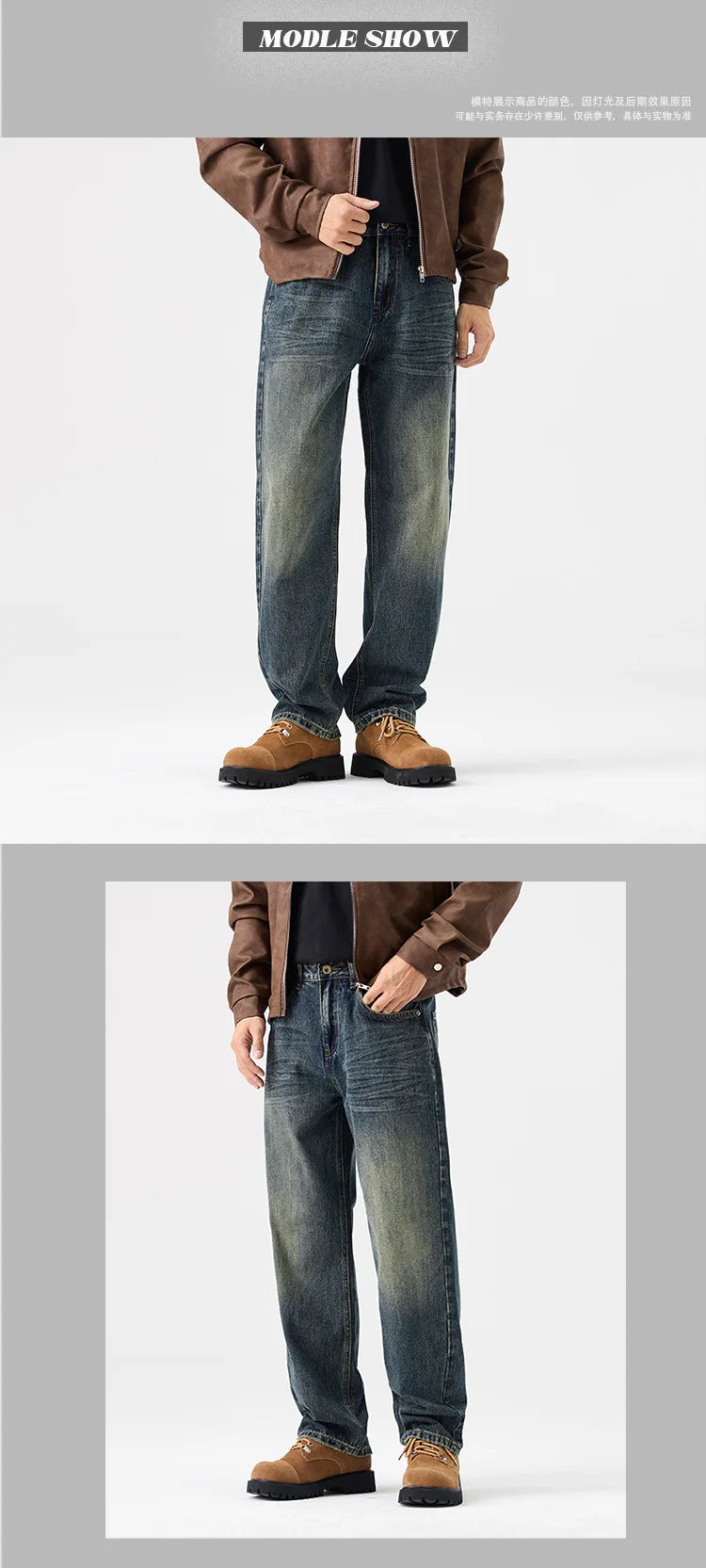 mens streetwear fashion loose casual plus size straight wide leg denim baggy jeans pants boyfriend jeans trousers unique jeans style 2812