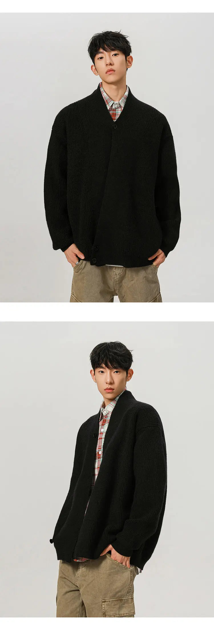 Cardigan Robe Sweater Men Loose Casual Retro Fashion Knitted Cardigan Cloak Coat Streetwear Knitwear Sweater Jacket Street King Limited