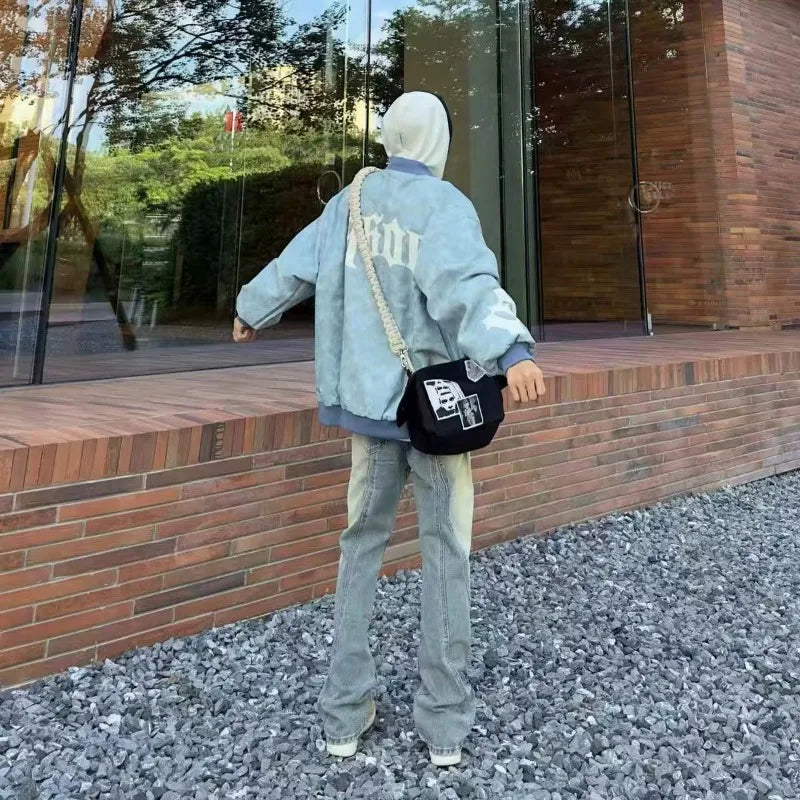 high street american jacket mens spring embroidered letter loose pilot coats color block single breasted couple baseball jersey unique default style 2023