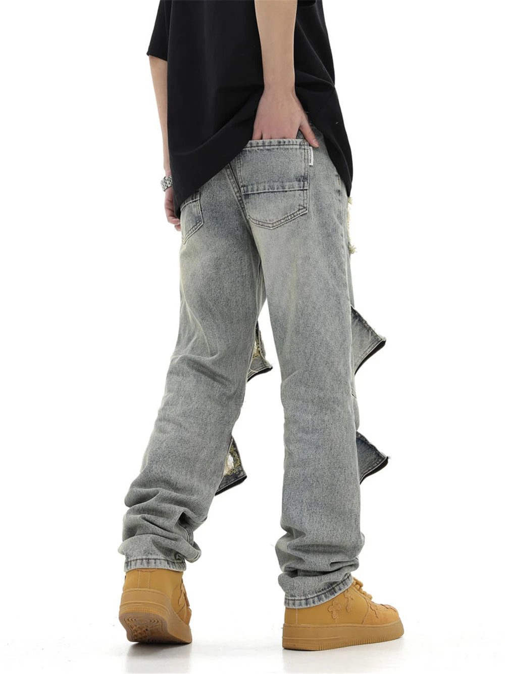 2024 ripped jeans high street straight trousers destroyed hole baggy denim pants vintage retro hip hop 1 unique jeans style 4493