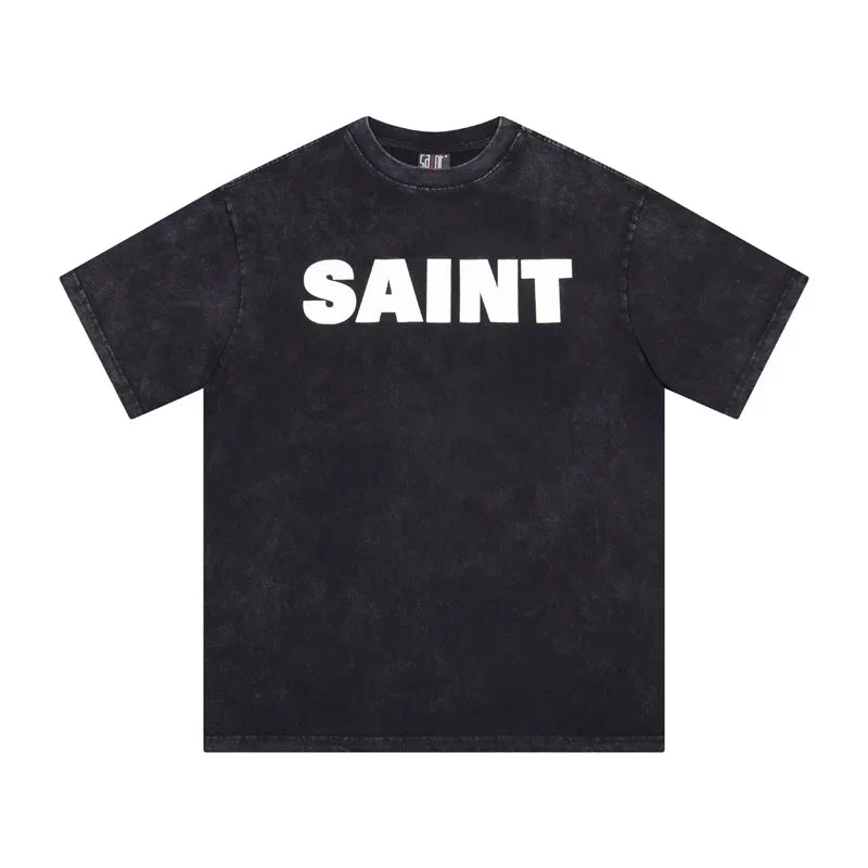 Newest Saint T-shirts Letter Pattern Tops Tee Men Woman Spring Best Quality Casual Crewneck Short Sleeve Street King Limited