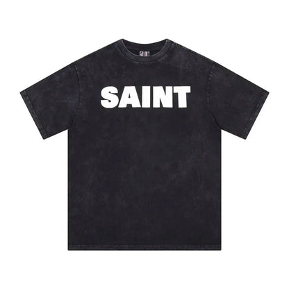 Newest Saint T-shirts Letter Pattern Tops Tee Men Woman Spring Best Quality Casual Crewneck Short Sleeve Street King Limited