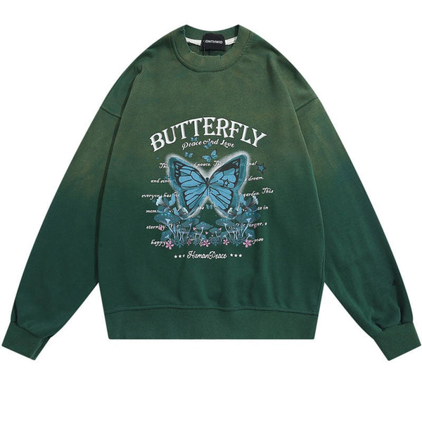 "Gradient Butterfly" Unisex Men Women Streetwear Graphic Sweatshirt Daulet Apparel