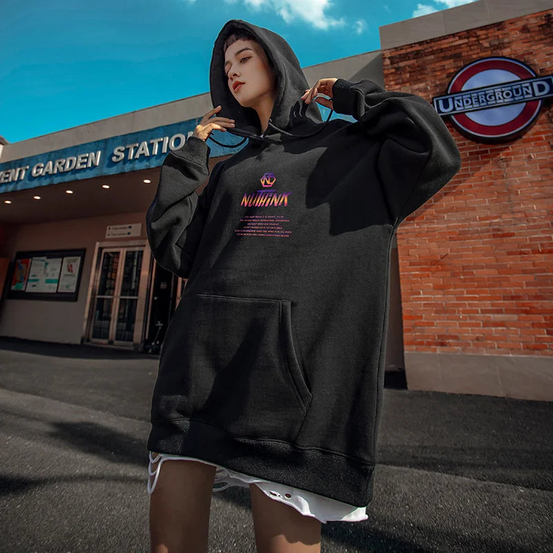 High Street Graffiti Graphic Hoodie Mens Loose Fleece Hoodies Harajuku Hip Hop Oversize Casual Hooded Sweatshirts Y2K Clothes Street King Limited